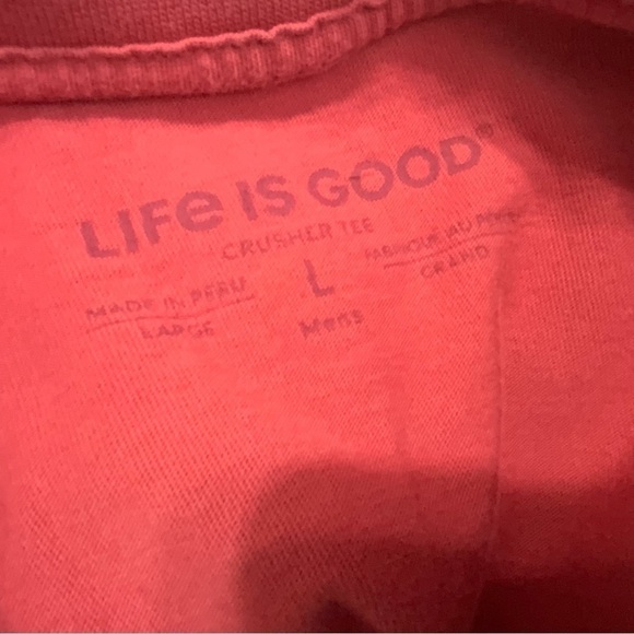 Life Is Good Crusher Crew Neck T Short Sleeve T-Shirt. Size Large. Burnt Red. - Picture 3 of 6